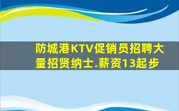 防城港KTV促销员招聘大量招贤纳士.薪资13起步